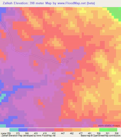 Zalkah,Iraq Elevation Map