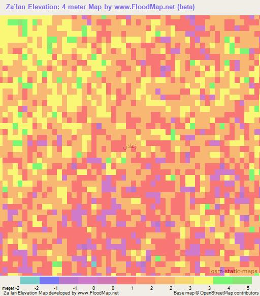Za`lan,Iraq Elevation Map