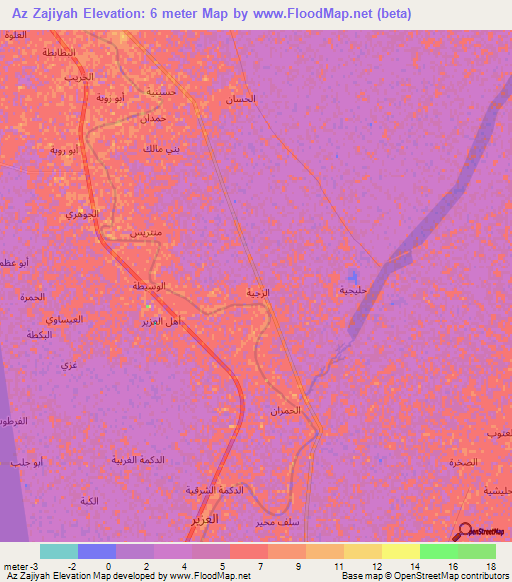 Az Zajiyah,Iraq Elevation Map