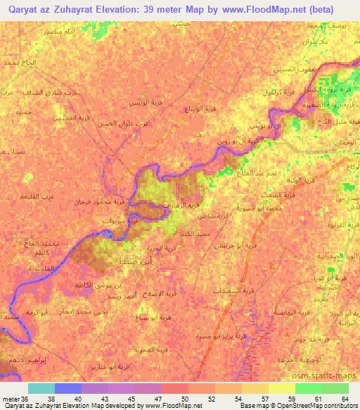 Qaryat az Zuhayrat,Iraq Elevation Map