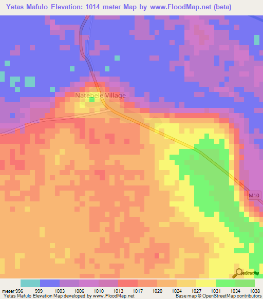 Yetas Mafulo,Zambia Elevation Map