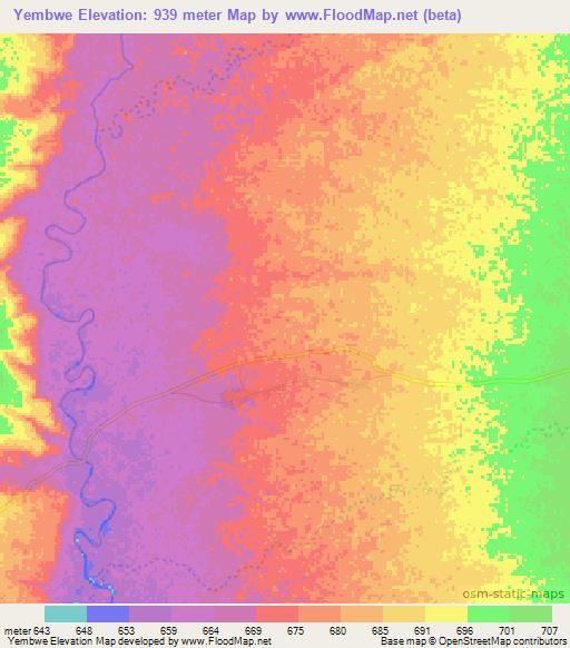 Yembwe,Zambia Elevation Map