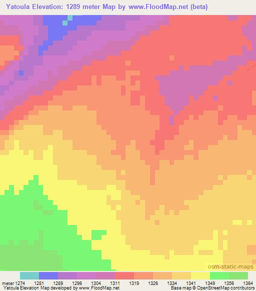 Yatoula,Zambia Elevation Map