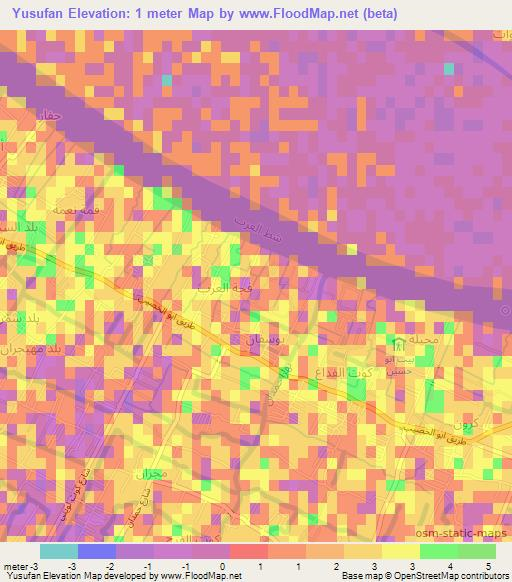 Yusufan,Iraq Elevation Map