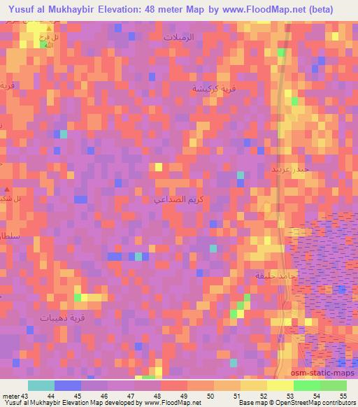 Yusuf al Mukhaybir,Iraq Elevation Map