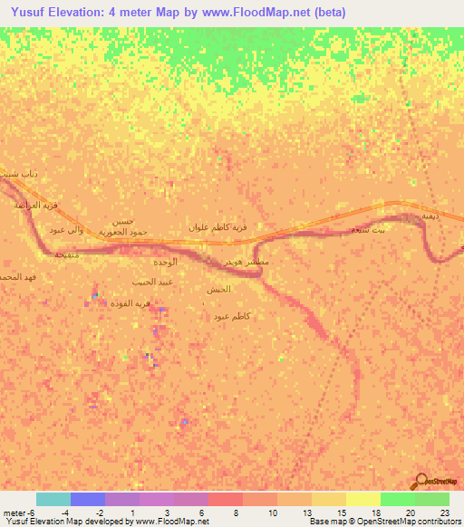 Yusuf,Iraq Elevation Map