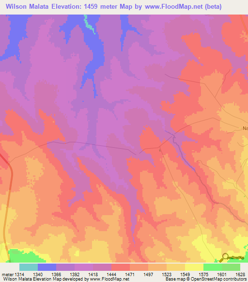 Wilson Malata,Zambia Elevation Map