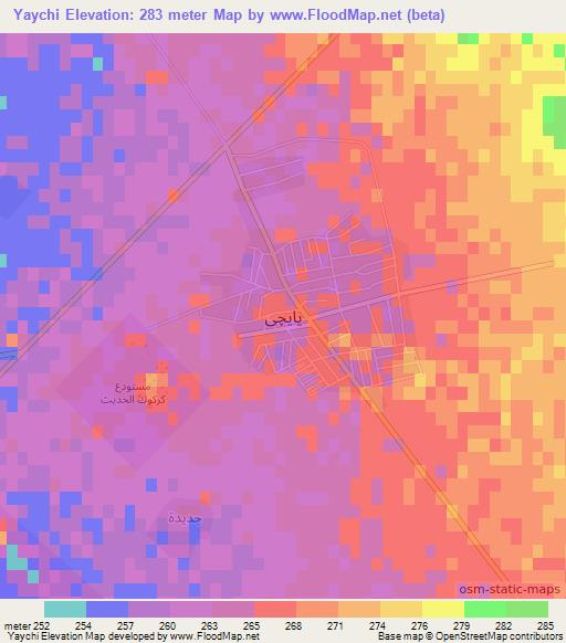 Yaychi,Iraq Elevation Map