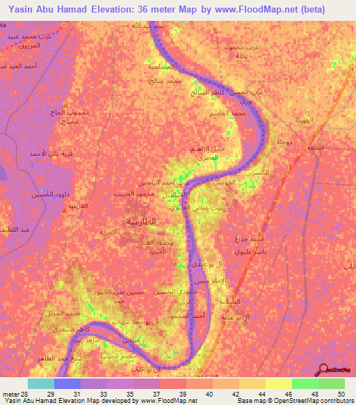 Yasin Abu Hamad,Iraq Elevation Map