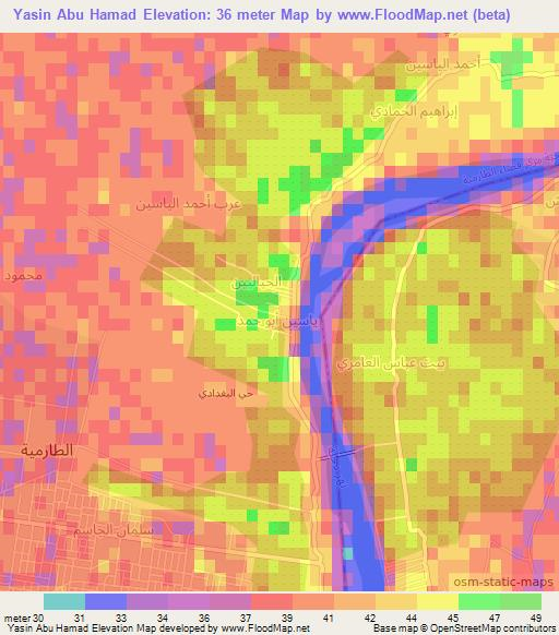 Yasin Abu Hamad,Iraq Elevation Map