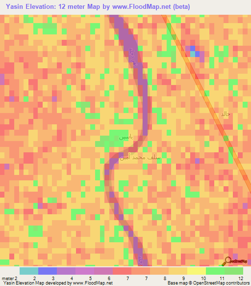 Yasin,Iraq Elevation Map