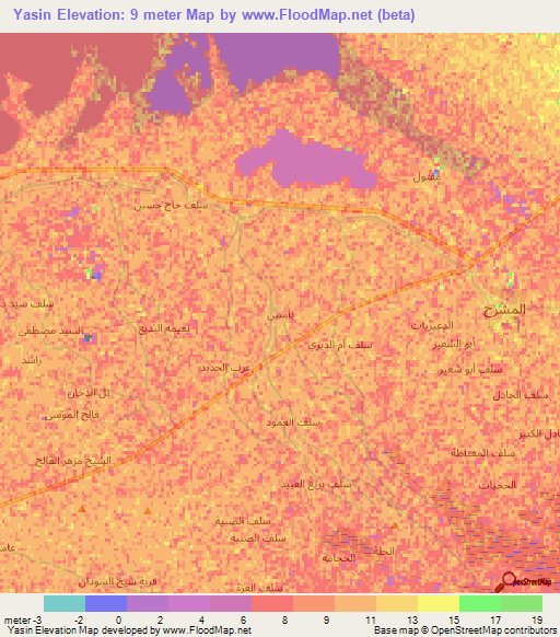 Yasin,Iraq Elevation Map