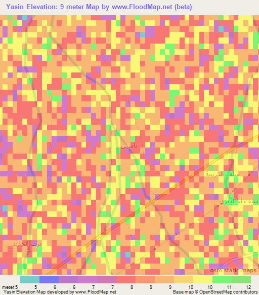 Yasin,Iraq Elevation Map