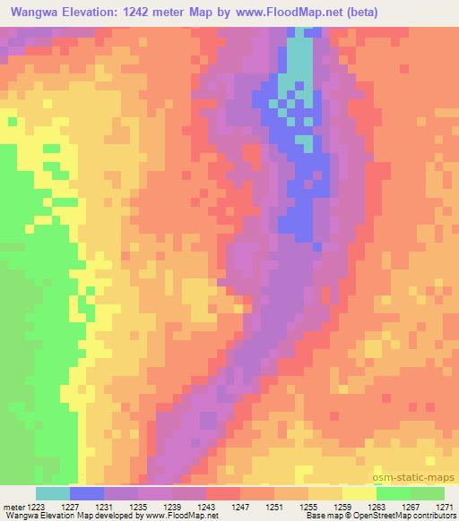 Wangwa,Zambia Elevation Map