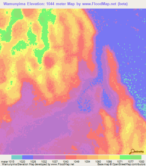 Wamunyima,Zambia Elevation Map