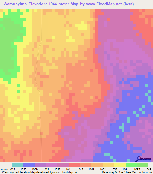 Wamunyima,Zambia Elevation Map