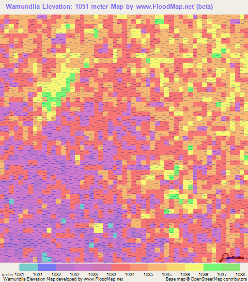 Wamundila,Zambia Elevation Map