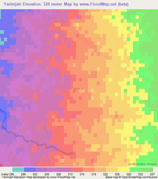 Yarimjah,Iraq Elevation Map