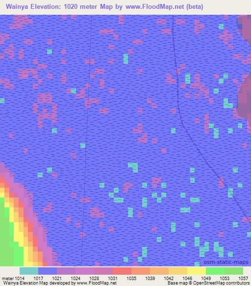 Wainya,Zambia Elevation Map