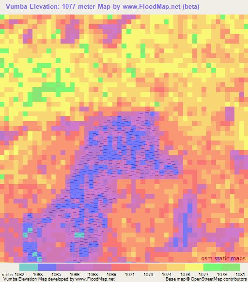 Vumba,Zambia Elevation Map