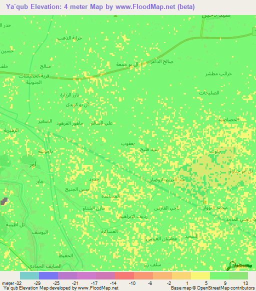 Ya`qub,Iraq Elevation Map