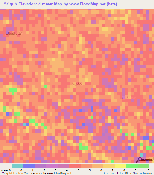 Ya`qub,Iraq Elevation Map