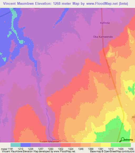 Vincent Maumbwe,Zambia Elevation Map