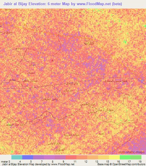 Jabir al Bijay,Iraq Elevation Map