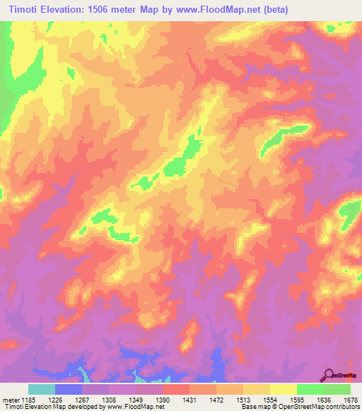 Timoti,Zambia Elevation Map