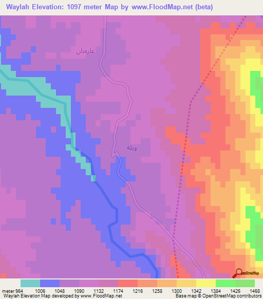 Waylah,Iraq Elevation Map