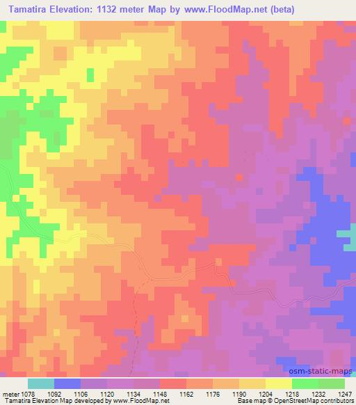 Tamatira,Zambia Elevation Map