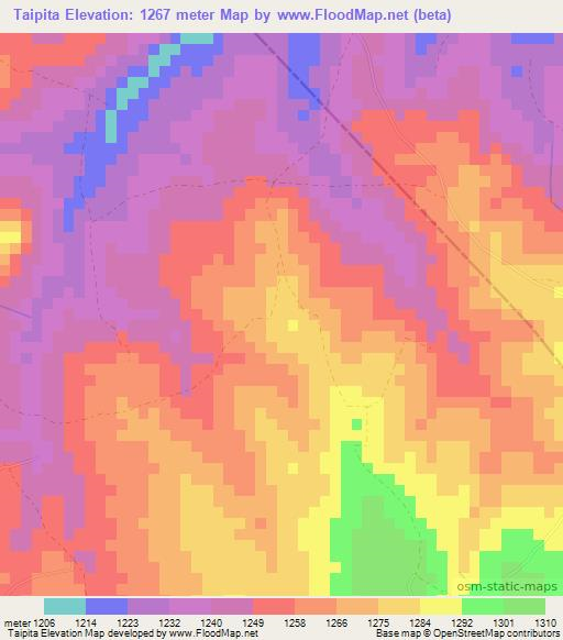 Taipita,Zambia Elevation Map