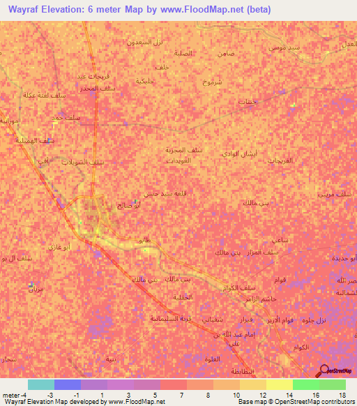 Wayraf,Iraq Elevation Map