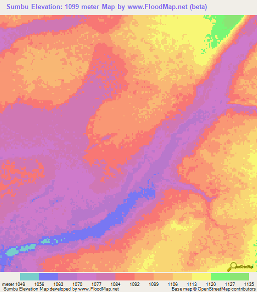 Sumbu,Zambia Elevation Map