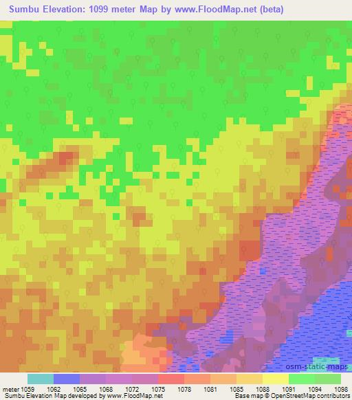 Sumbu,Zambia Elevation Map