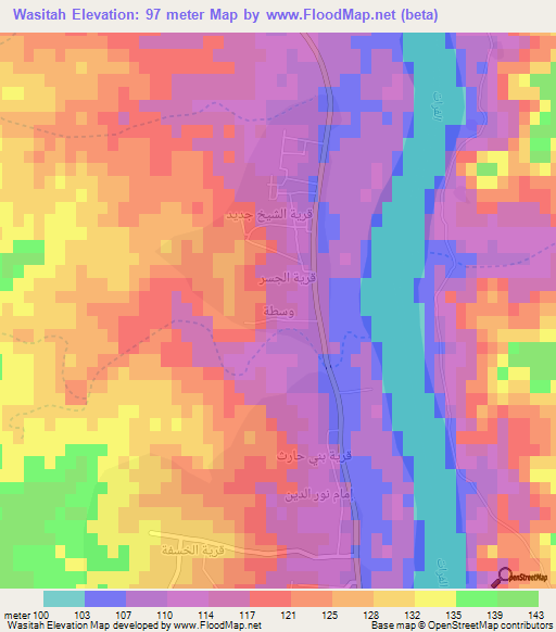 Wasitah,Iraq Elevation Map