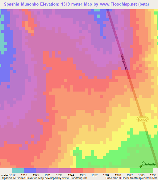 Spashia Musonko,Zambia Elevation Map