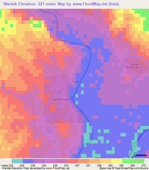 Wardak,Iraq Elevation Map