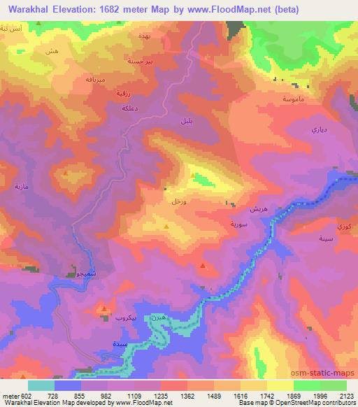 Warakhal,Iraq Elevation Map