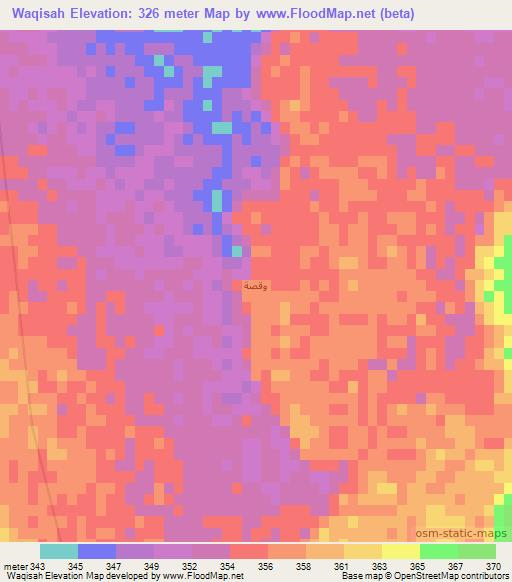 Waqisah,Iraq Elevation Map