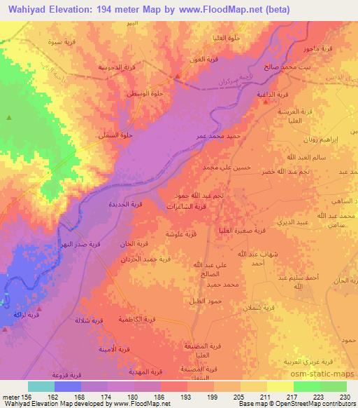 Wahiyad,Iraq Elevation Map