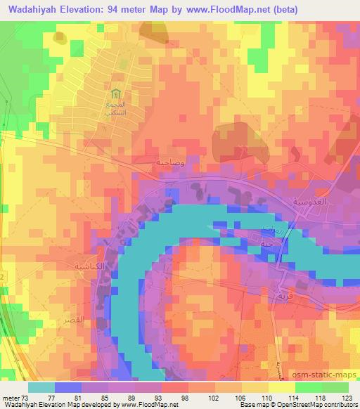 Wadahiyah,Iraq Elevation Map