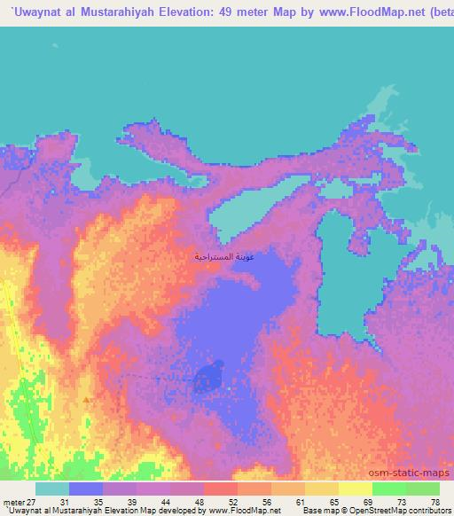 `Uwaynat al Mustarahiyah,Iraq Elevation Map