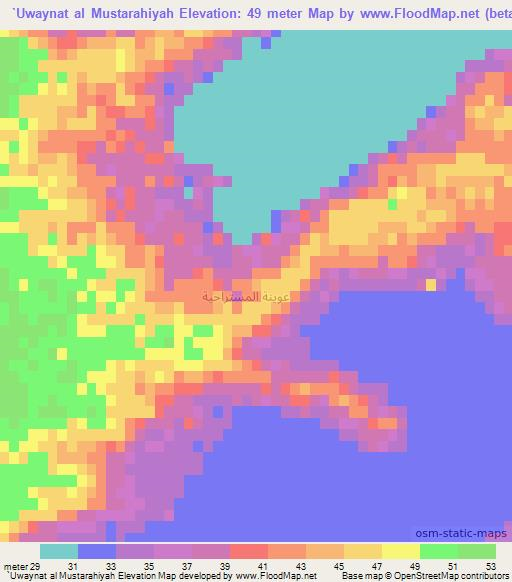 `Uwaynat al Mustarahiyah,Iraq Elevation Map