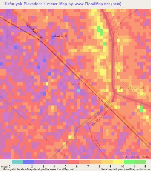 `Usfuriyah,Iraq Elevation Map