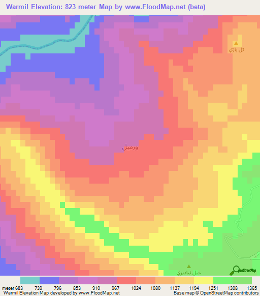 Warmil,Iraq Elevation Map