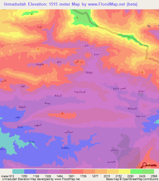 Urmadudah,Iraq Elevation Map