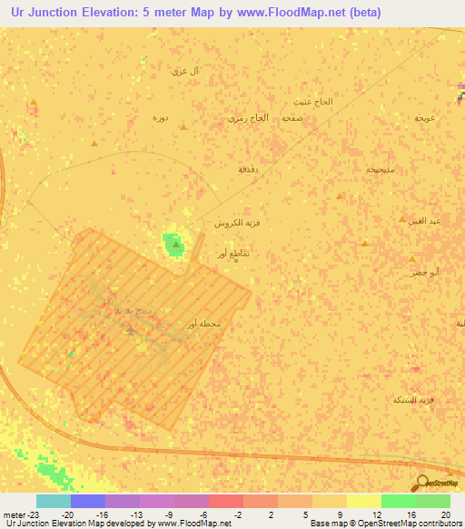 Ur Junction,Iraq Elevation Map