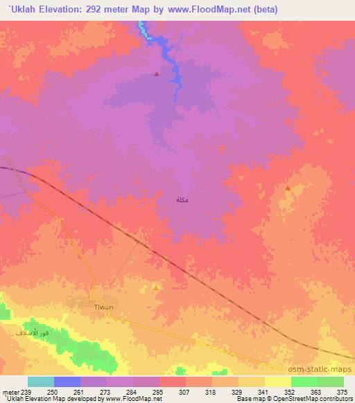 `Uklah,Iraq Elevation Map