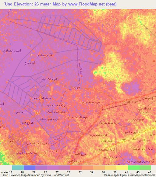 `Unq,Iraq Elevation Map